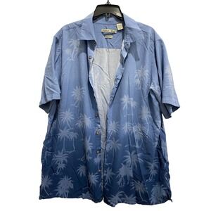 Batik Bay Mens Tropical‎ Palm Tree Ombre Button Up Shirt XLT